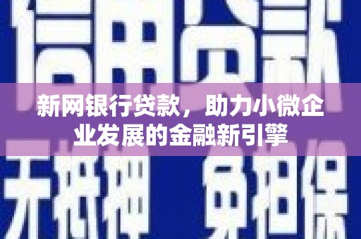 双河新网银行贷款，助力小微企业发展的金融新引擎