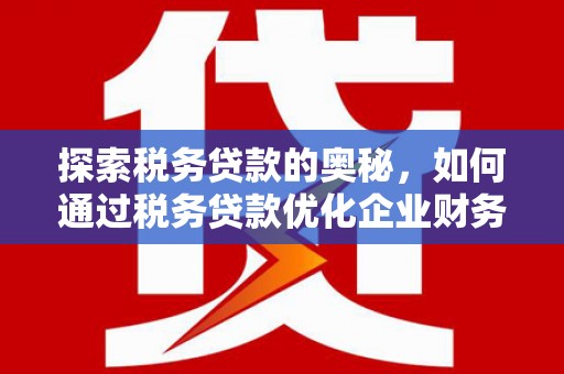 湖里探索税务贷款的奥秘，如何通过税务贷款优化企业财务